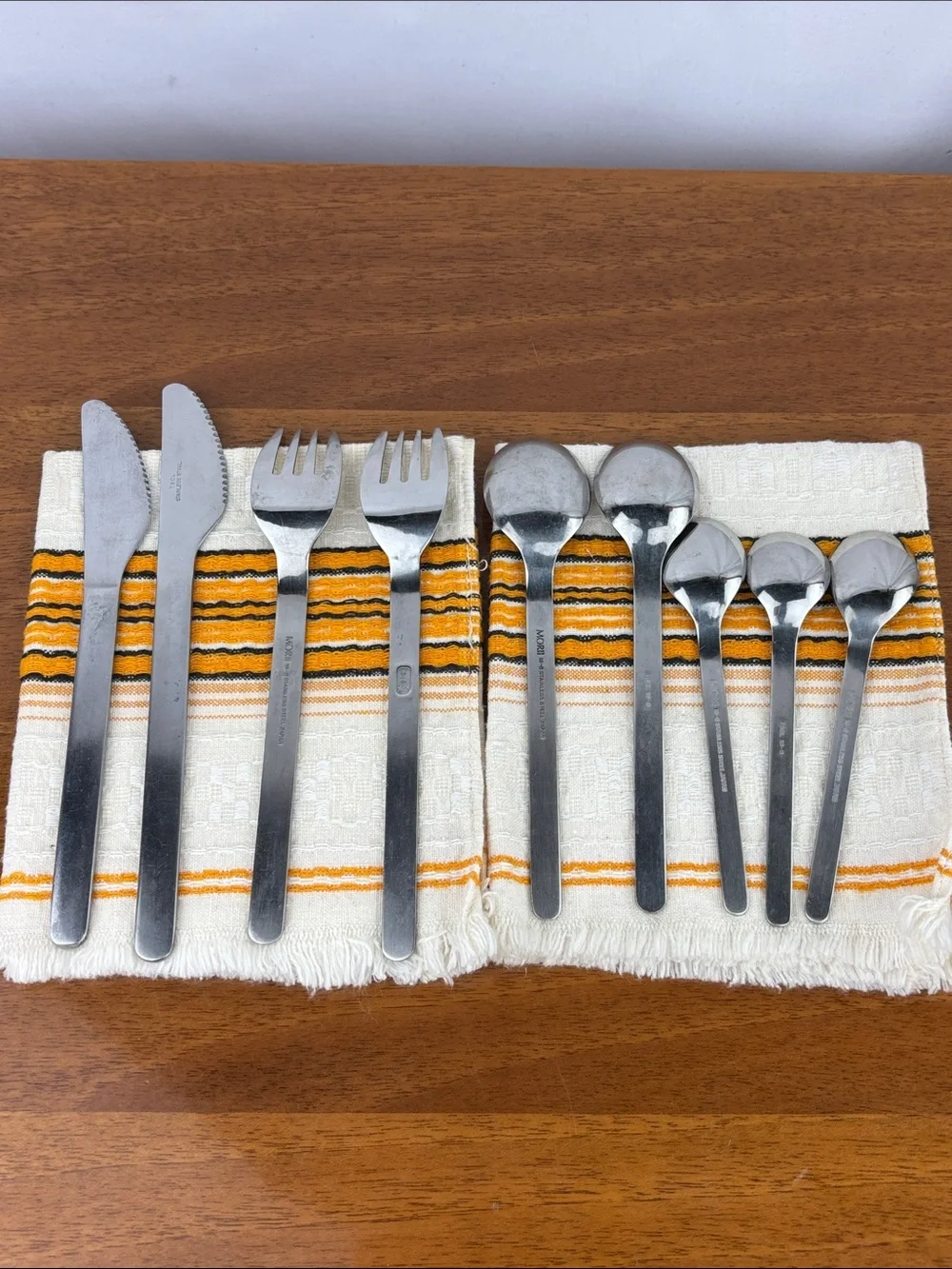 Vintage EVA air mixed set TBOL and Morii 18-8 stainless steel silverware